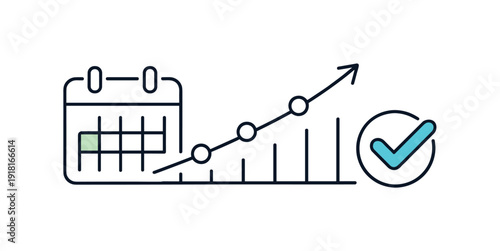 Sustainable habit formation and long-term personal improvement in daily life management focused on consistency, a calendar page paired with a growing