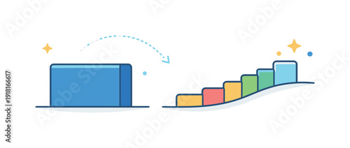 Cognitive load equalization and redistributing effort across stages of work to avoid spikes and burnout, a sequence of evenly sized segments forming a