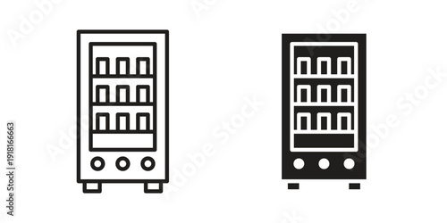 Vending machine icons for graphic design, logo, Web site, social media, UI, mobile app, vector illustration