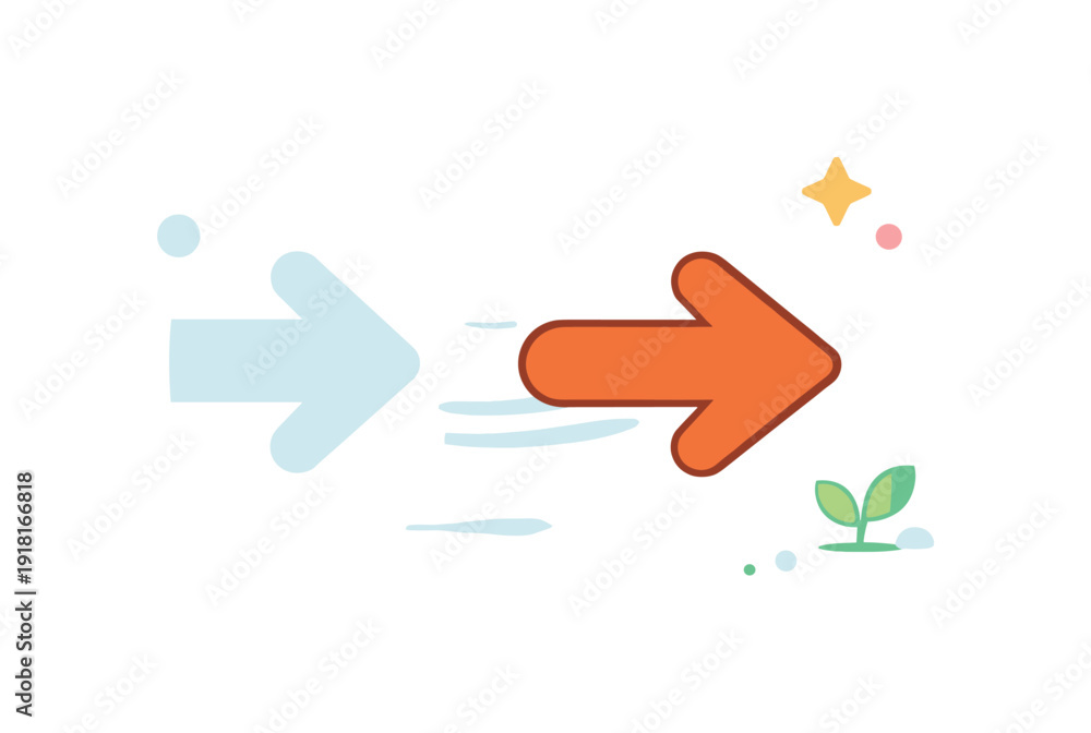 Fototapeta premium Quiet decisional release and moving forward after internal clarity is reached without revisiting alternatives, a single forward element leaving a