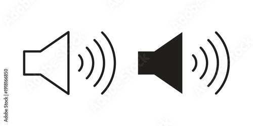 Volume icons for graphic design, logo, Web site, social media, UI, mobile app, vector illustration