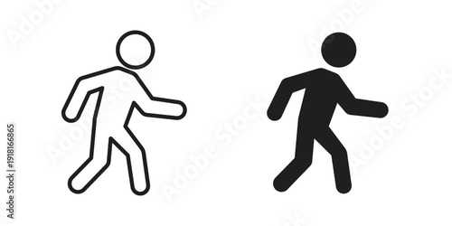 Walking icons for graphic design, logo, Web site, social media, UI, mobile app, vector illustration