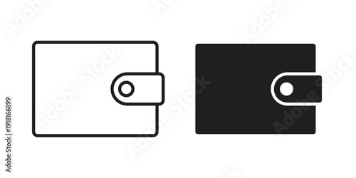 Wallet icons for graphic design, logo, Web site, social media, UI, mobile app, vector illustration