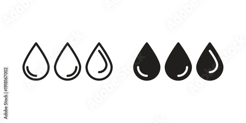 Water drop shape icons for graphic design, logo, Web site, social media, UI, mobile app, vector illustration