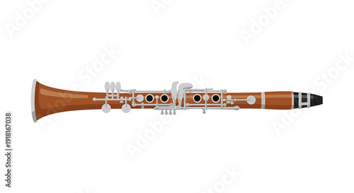 Vector illustration of a single oboe isolated on transparent background