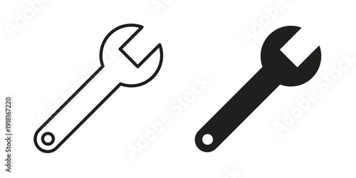 Wrench icons for graphic design, logo, Web site, social media, UI, mobile app, vector illustration