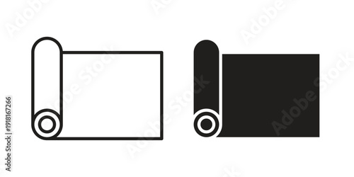 Yoga mat icons for graphic design, logo, Web site, social media, UI, mobile app, vector illustration