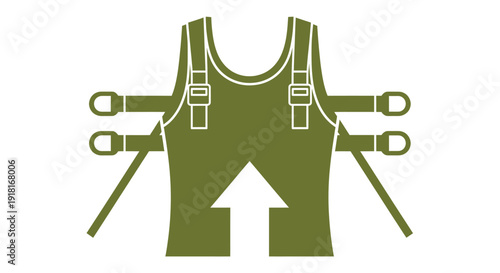 Green vest with multiple pockets and adjustable straps for outdoor activities