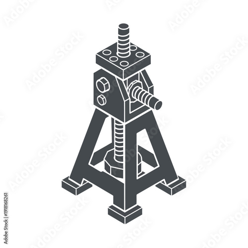 Mechanical Jack with Screw and Legs.