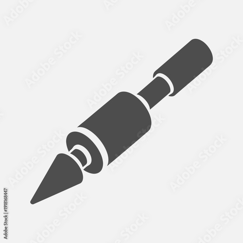 Black Utility Knife with Sharp Blade.