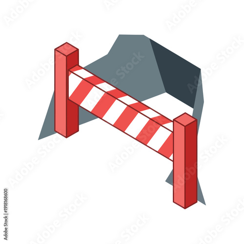 Red and White Striped Barrier Gate.