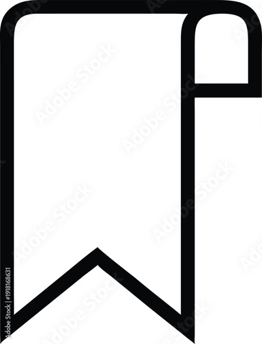 A simple black bookmark icon on a white background