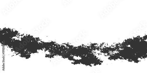 Black ink splashes and grunge ink splats create a dark paint texture frame with coffee and tea leaves pattern design