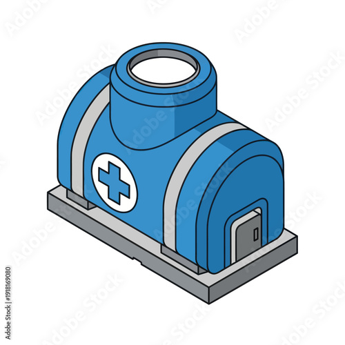 Blue First Aid Kit Icon Illustration.