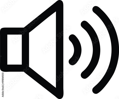 Sound speaker icon with audio waves