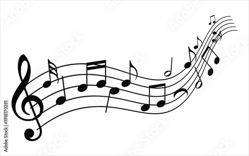 Musical notes on a stave