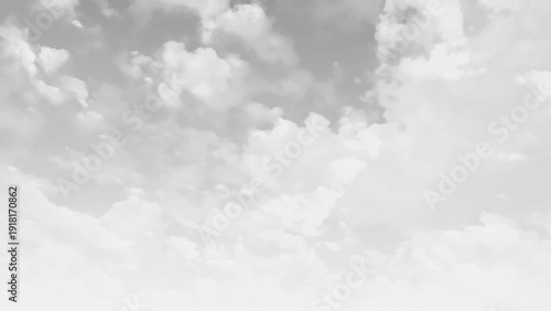 Moody Monochrome Sky with Thick Clouds. Stormy Cloud Formation in Grayscale.