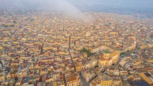 Aerial View of Alcamo, Trapani, Sicily, Italy, Europe