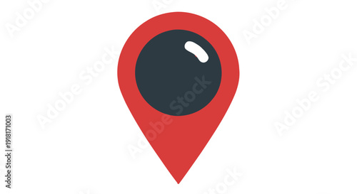 Free Download A red map marker icon with a dark center and white highlight isolated on white - GFXLoad