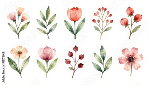 Colorful floral arrangement botanical art digital illustration bright background aesthetic view nature inspiration