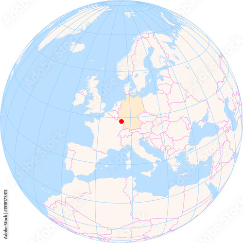 Location Map of Saarbruecken Airport (Saarbruecken, Saarland, Germany). IATA-code: SCN. No labels at all.