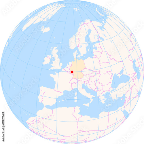 Location Map of Frankfurt-Hahn Airport (Hahn, Rheinland-Pfalz, Germany). IATA-code: HHN. No labels at all.