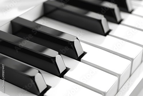 Close-up of piano keys showing black and white keys during a music lesson or practice session in a home