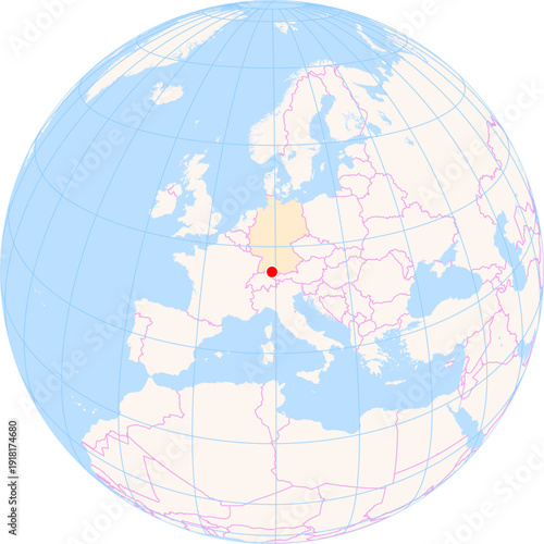 Location Map of Friedrichshafen Airport (Friedrichshafen, Baden-Wuerttemberg, Germany). IATA-code: FDH. No labels at all.