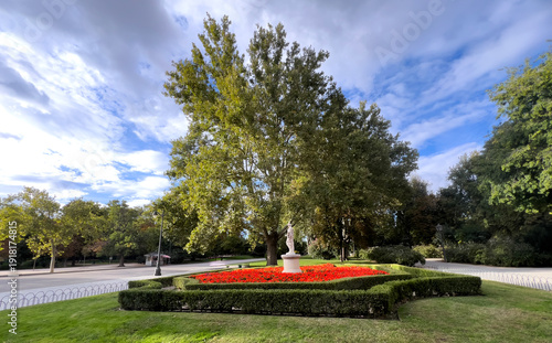 Garden of the Retiro Park, in Madrid, Spain