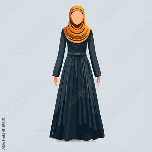 Woman Wearing Hijab and Long Dress 2.
