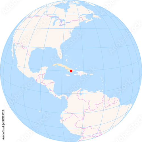Location Map of Antonio Maceo Airport (Santiago De Cuba, Santiago De Cuba, Cuba). IATA-code: SCU. No labels at all.