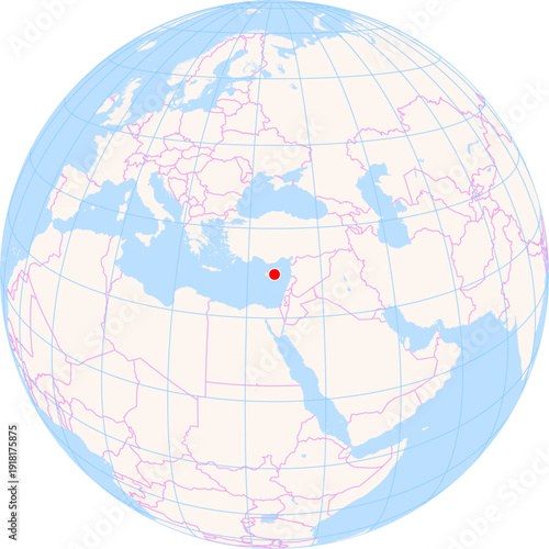 Location Map of Larnaca Int. Airport (Larnaca, Larnaca, Cyprus). IATA-code: LCA. No labels at all.