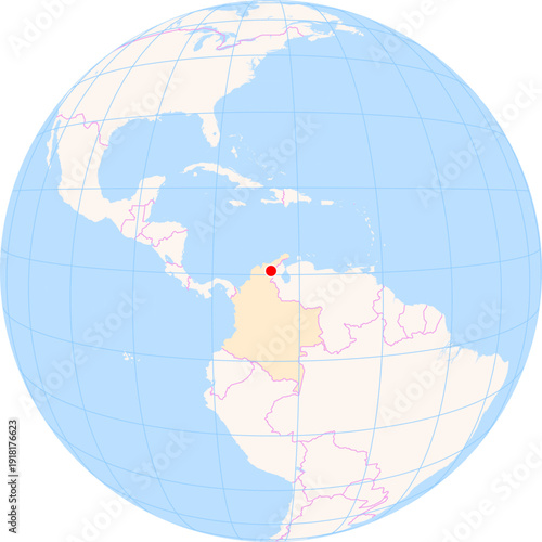 Location Map of Alfonso Lopez Pumarejo Airport (Valledupar, Cesar, Colombia). IATA-code: VUP. No labels at all.