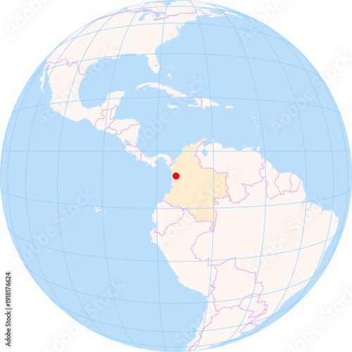 Location Map of El Carano Airport (Quibdo, Choco, Colombia). IATA-code: UIB. No labels at all.