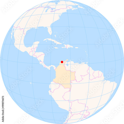 Location Map of Simon Bolivar Int. Airport (Santa Marta, Magdalena, Colombia). IATA-code: SMR. No labels at all.