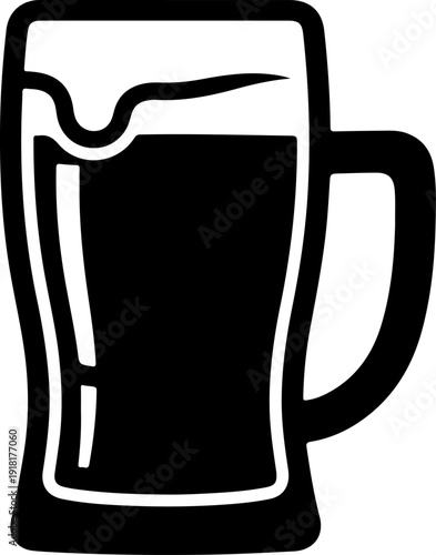 Beer mug silhouette vector illustration