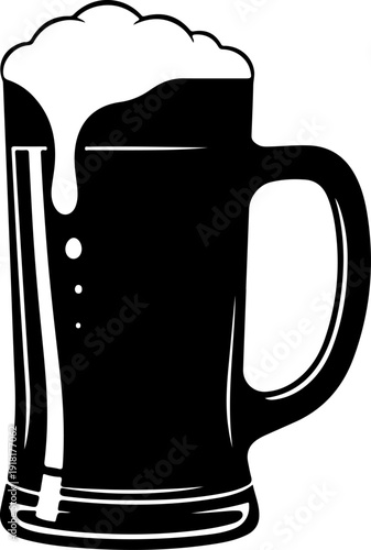 Beer mug silhouette vector illustration