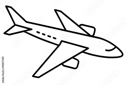 Aviation Travel Icon – Clean Airplane in Flight Design