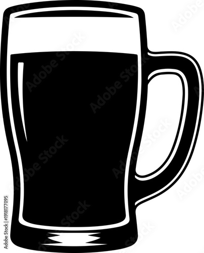 Beer mug silhouette vector illustration