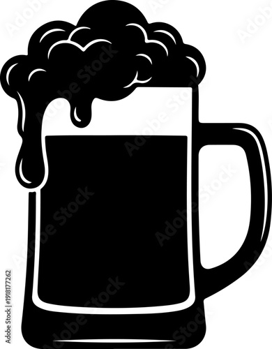 Beer mug silhouette vector illustration