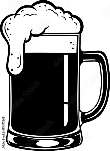 Beer mug silhouette vector illustration