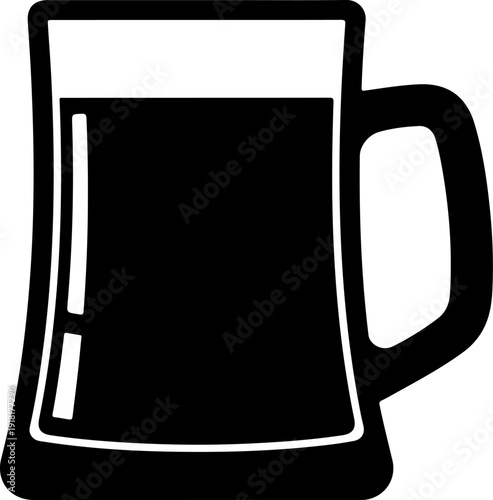 Beer mug silhouette vector illustration