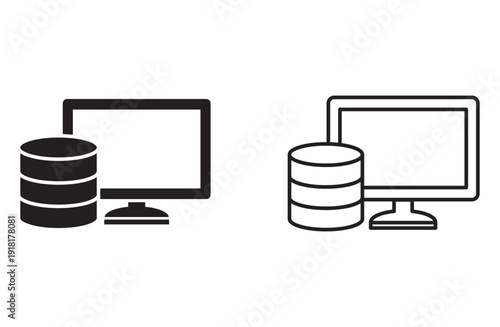 database computer icon vector for web design