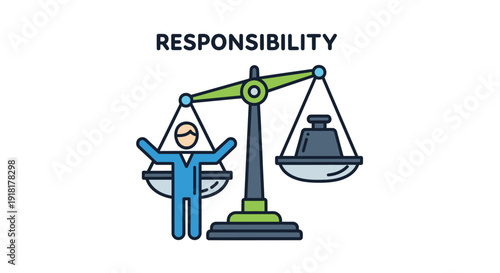 Balance of responsibility a person weighed against burden on scales