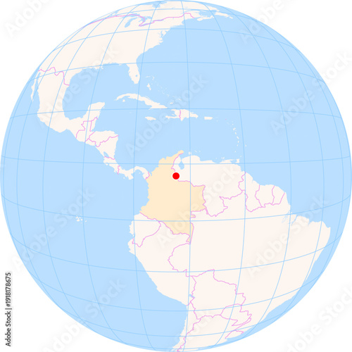 Location Map of Camilo Daza Int. Airport (Cucuta, Norte De Santander, Colombia). IATA-code: CUC. No labels at all.