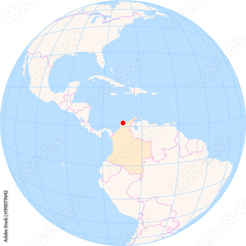 Location Map of Ernesto Cortissoz Int. Airport (Barranquilla, Atlantico, Colombia). IATA-code: BAQ. No labels at all.