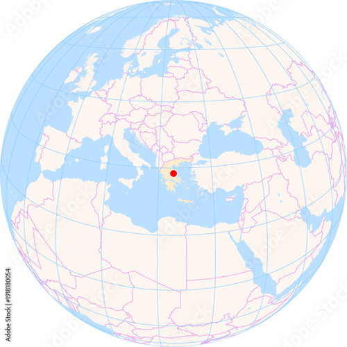 Location Map of Nea Anchialos National Airport (Nea Anghialos, Thessalia, Greece). IATA-code: VOL. No labels at all.