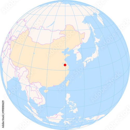 Location Map of Yangzhou Taizhou Int. Airport (Yangzhou, Jiangsu, China). IATA-code: YTY. No labels at all.