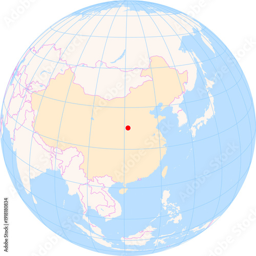 Location Map of Yuncheng Guangong Airport (Yuncheng, Shanxi, China). IATA-code: YCU. No labels at all.