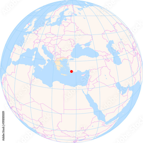 Location Map of Rhodes Int. Airport (Rhodos, Notio Aigaio, Greece). IATA-code: RHO. No labels at all.